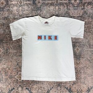 Vintage 90s Nike Spell Out Graphic T Shirt White Made In Mexico Size Xs Mens